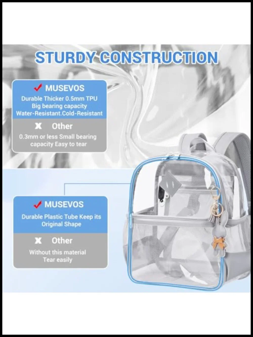 Clear Backpack Stadium Approved TPU Mini Event Bag